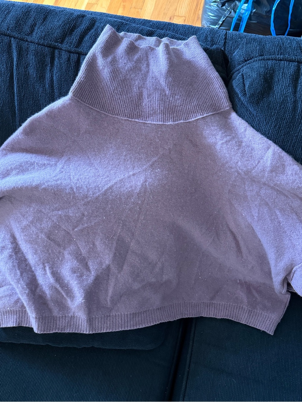 Free People Lavender Crop Turtleneck Sweater